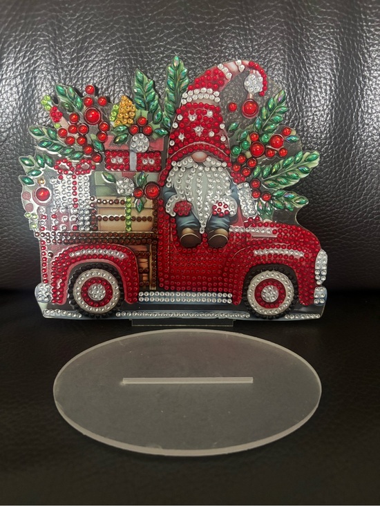 Hand Crafted Other - Hand Crafted Christmas Gnome Vintage Red Truck Decorative Accent